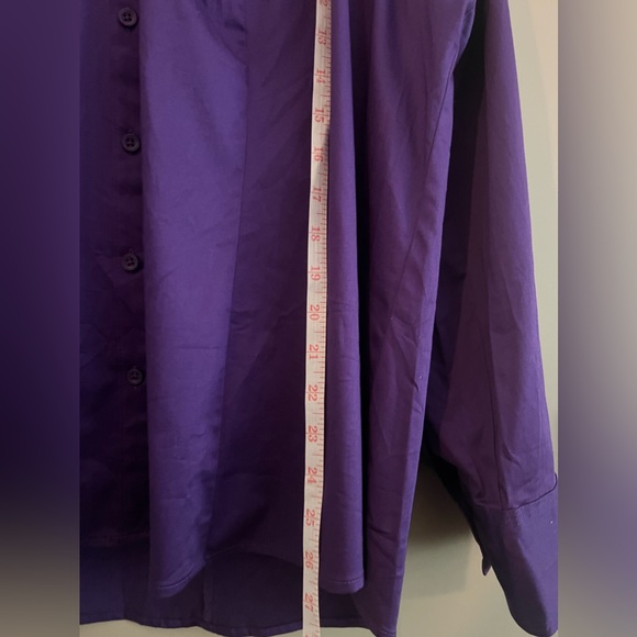 NWT Lane Bryant oversized plus size 24 purple button down blouse - Picture 6 of 9